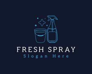 Spray Bucket Cleaning Equipment logo design