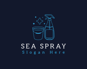 Spray Bucket Cleaning Equipment logo design