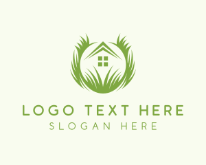 House - House Lawn Grass logo design