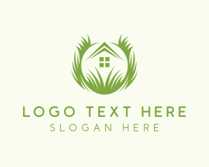 House Lawn Grass Logo