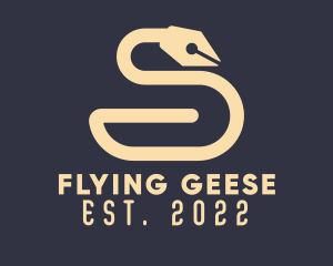 Geese - Fountain Pen Swan logo design