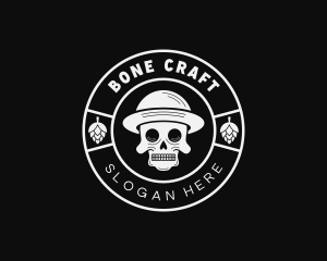 Skeletal - Skeleton Skull Hops logo design