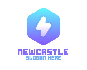 Hexagonal Thunder App logo design
