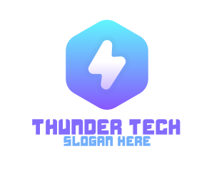 Thunder - Hexagonal Thunder App logo design