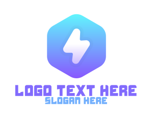 App - Hexagonal Thunder App logo design