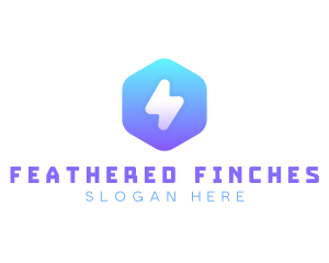 Hexagonal Thunder App logo design