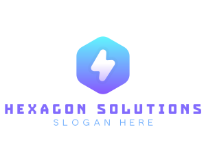 Hexagonal Thunder App logo design