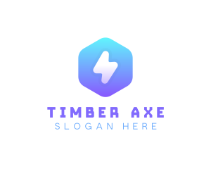 Hexagonal Thunder App logo design