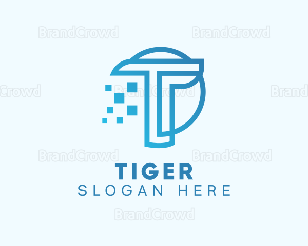 Digital Business Letter T Logo