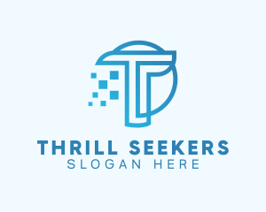 Digital Business Letter T logo design