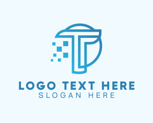 Computer - Digital Business Letter T logo design
