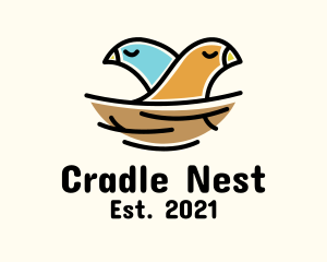 Bird Couple Nest logo design