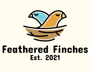 Bird Couple Nest logo design