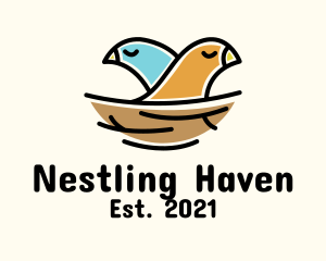 Hatchery - Bird Couple Nest logo design