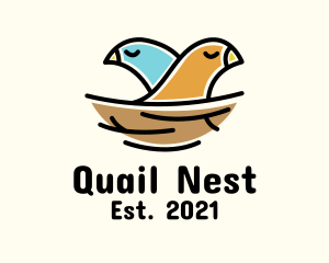 Bird Couple Nest logo design