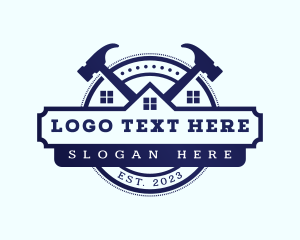 Roof - Renovation House Hammer logo design