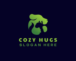 Dog Cat Hug Pet logo design