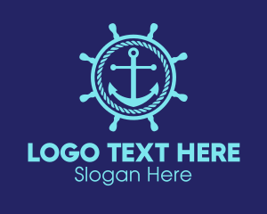 Anchor - Ship Marine Helm Anchor logo design