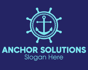 Anchor - Ship Marine Helm Anchor logo design