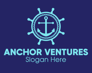 Anchor - Ship Marine Helm Anchor logo design