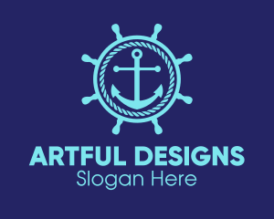 Illustration - Ship Marine Helm Anchor logo design