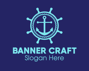 Ship Marine Helm Anchor logo design