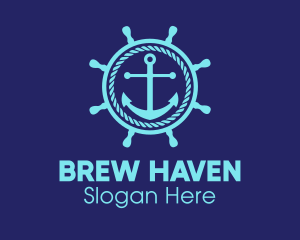 Ship Marine Helm Anchor logo design