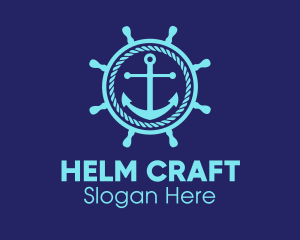 Ship Marine Helm Anchor logo design