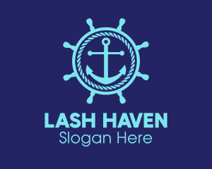 Ship Marine Helm Anchor logo design