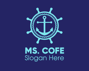 Ship Marine Helm Anchor logo design