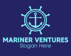 Ship Marine Helm Anchor logo design