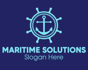 Naval - Ship Marine Helm Anchor logo design