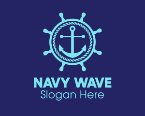 Navy - Ship Marine Helm Anchor logo design