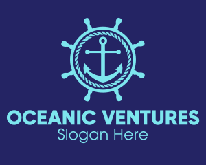 Ship Marine Helm Anchor logo design