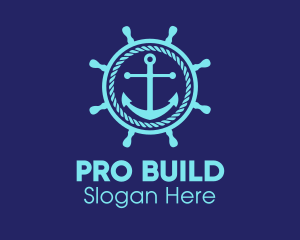 Ship Marine Helm Anchor logo design