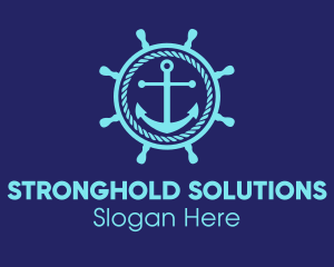 Ship Marine Helm Anchor logo design