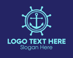 Illustration - Ship Marine Helm Anchor logo design