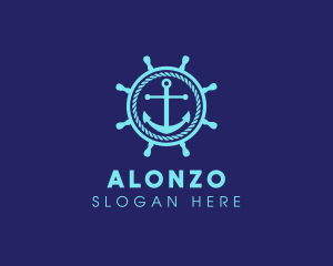 Ship Marine Helm Anchor logo design