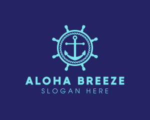 Ship Marine Helm Anchor logo design