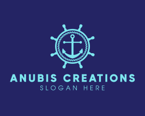 Ship Marine Helm Anchor logo design