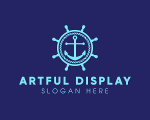 Ship Marine Helm Anchor logo design