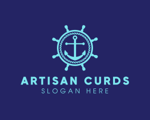 Ship Marine Helm Anchor logo design