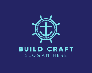 Ship Marine Helm Anchor logo design