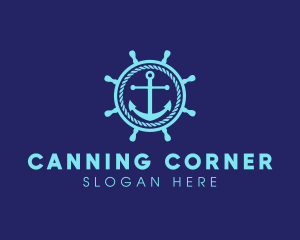 Ship Marine Helm Anchor logo design