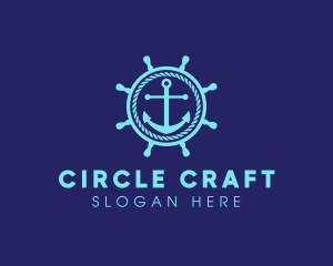 Ship Marine Helm Anchor logo design