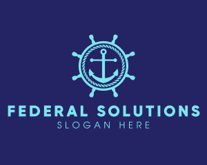 Ship Marine Helm Anchor logo design