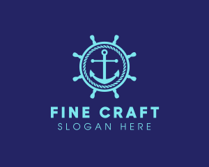 Ship Marine Helm Anchor logo design