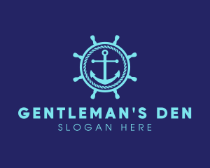 Ship Marine Helm Anchor logo design