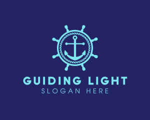 Ship Marine Helm Anchor logo design