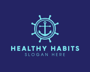 Ship Marine Helm Anchor logo design